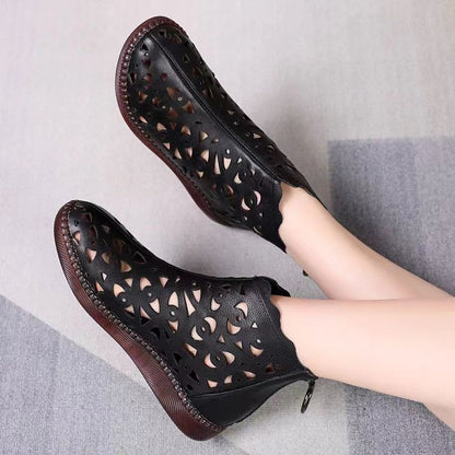 👡【35-42】2025 Noi pantofi casual din piele moale Hollow Out Flat