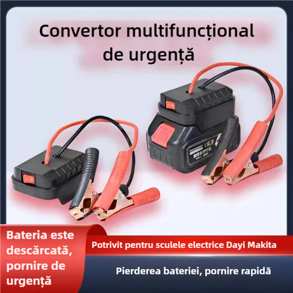 🚗🧰Convertor multifuncțional pentru pornire de urgență a bateriei auto【(interfață USB dublă)】