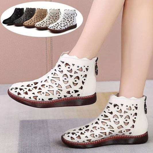 👡【35-42】2025 Noi pantofi casual din piele moale Hollow Out Flat