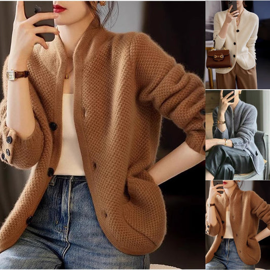 [S-2XL] Nou cardigan retro din cașmir francez la modă și versatil pentru toamnă și iarnă 3766638 