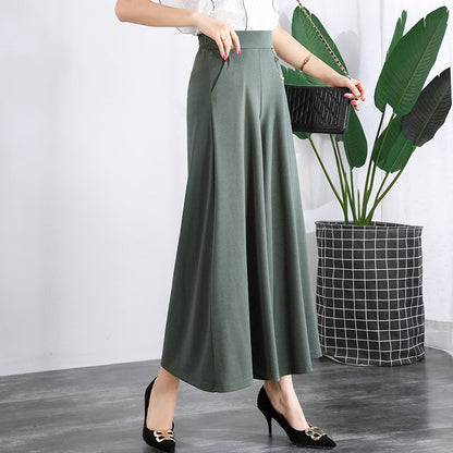 ❤️【M-5XL】2025 Pantaloni noi de dama de vară picioare late mătase de gheață până la glezne  3911940