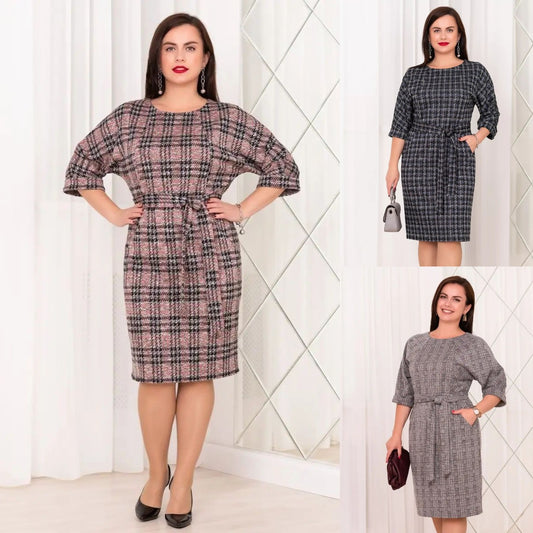 😍【Stil nou pentru toamnă și iarnă】 Rochie elegantă și fermecătoare de mărimi mari