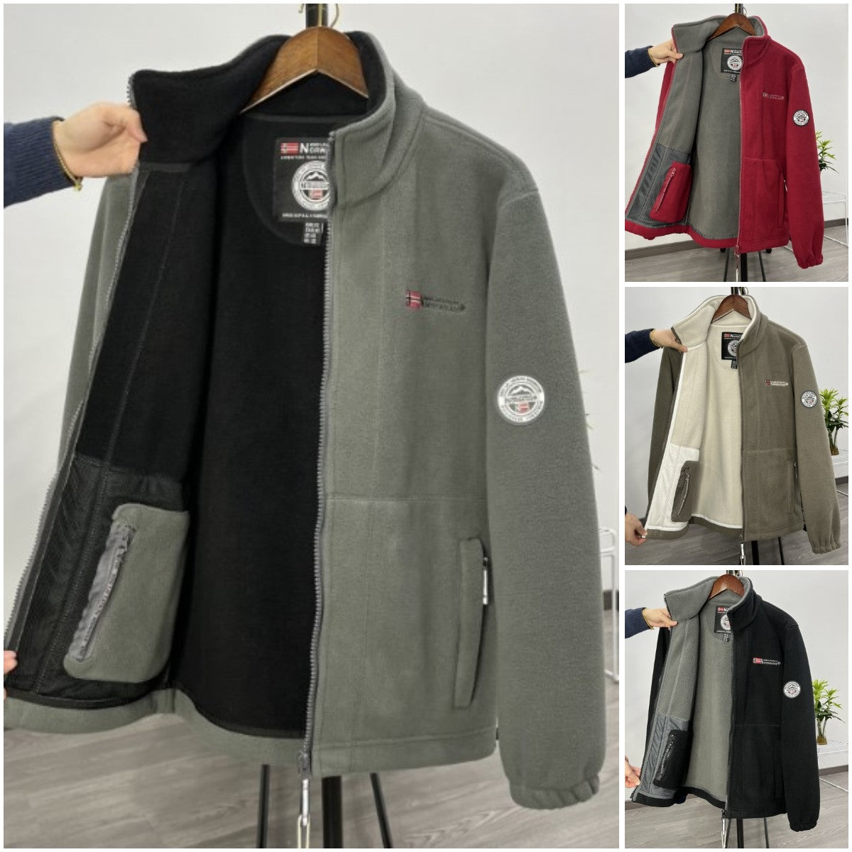 【XS-3XL】 Bărbați casual casual cald toamna și iarna gros catifea fleece plus dimensiunea bărbați sacou 