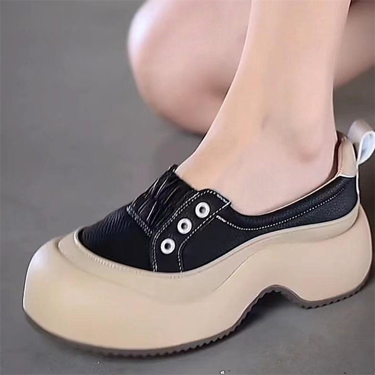 👟👟【35-40】2025 Pantofi casual sport confortabili, cu talpă groasă, din piele, în stil nou la modă