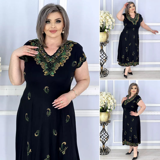 【S-5XL】2025 Rochie elegantă imprimată și brodată