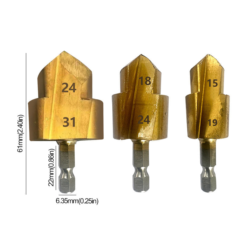 Burghiu treptat cu multiple dimensiuni 20/25/32, Unealtă de conectare a țevilor de apă cu tijă hexagonală 3805992 