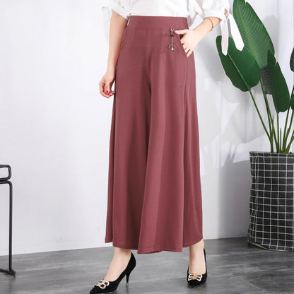 ❤️【M-5XL】2025 Pantaloni noi de dama de vară picioare late mătase de gheață până la glezne  3911940